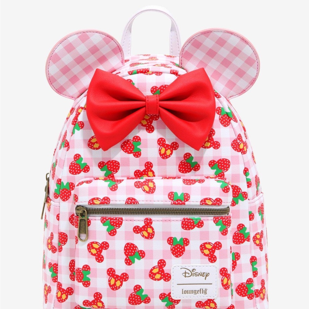 Loungefly Disney Minnie mouse strawberry gingham mini backpack